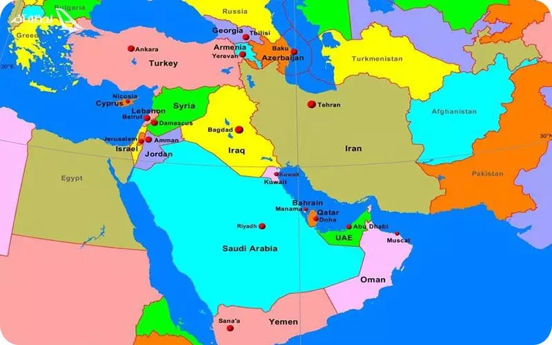 نقشه خاور میانه