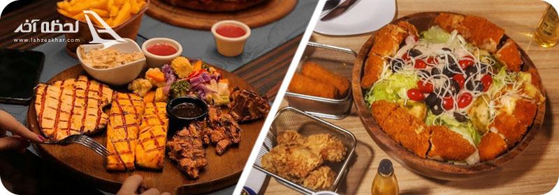 عکس غذاهای پیتزا میخوش  سالاد سزار استیک برگر 