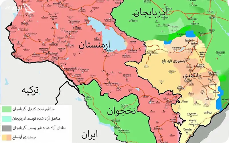 قره باغ ارمنستان روی نقشه