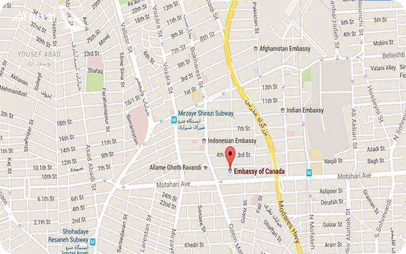 آدرس سفارت کانادا در ایران