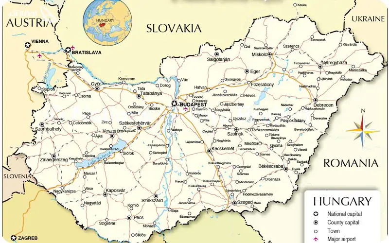 نقشه مجارستان