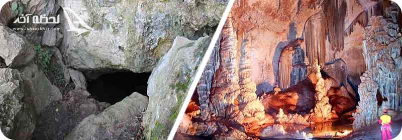 بخش های مختلف غار آبی دانیال