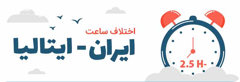 اختلاف ساعت ایران و ایتالیا