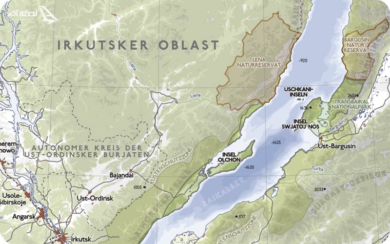 نقشه دریاچه بایکال