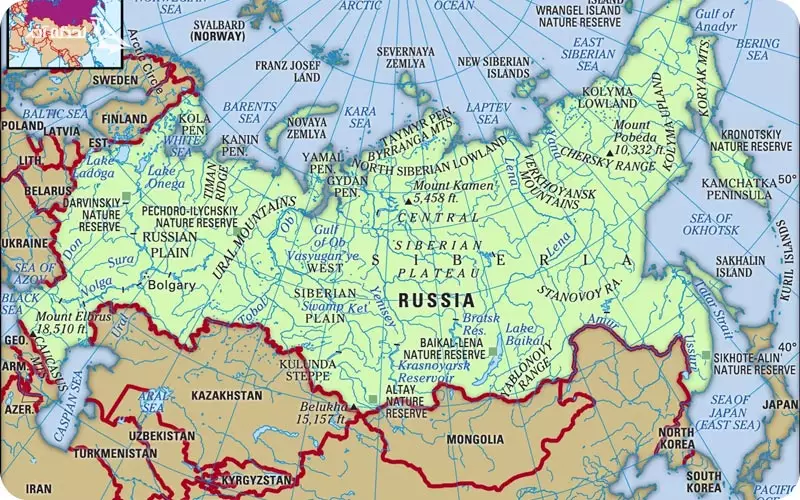 نقشه روسیه‌
