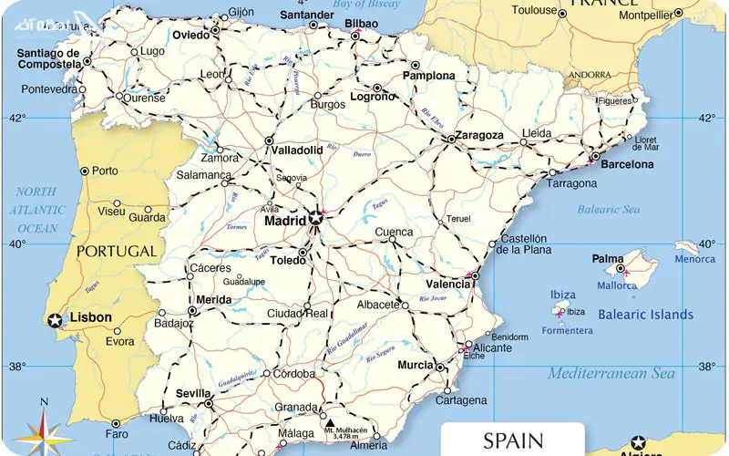 نقشه اسپانیا