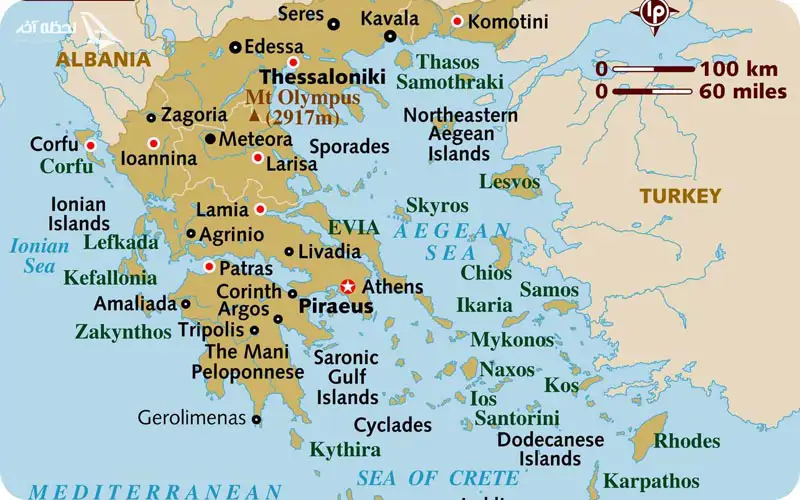 نقشه یونان