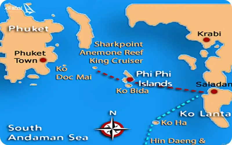 جزیره مرجان پاتایا روی نقشه