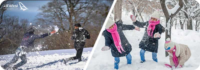 برف بازی در پیست اسکی 