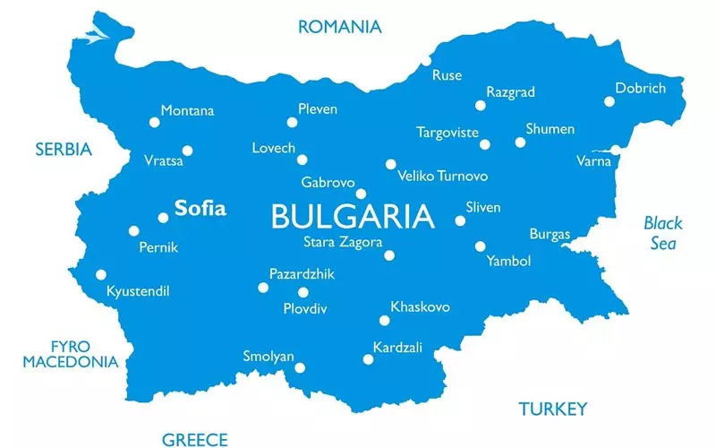 نقشه بلغارستان