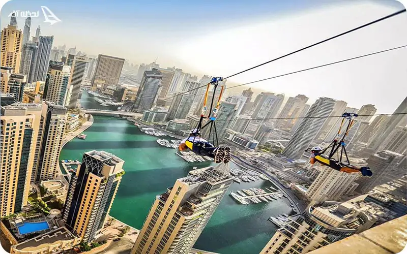 زیپ لاین دبی لذت و هیجان در ارتفاع