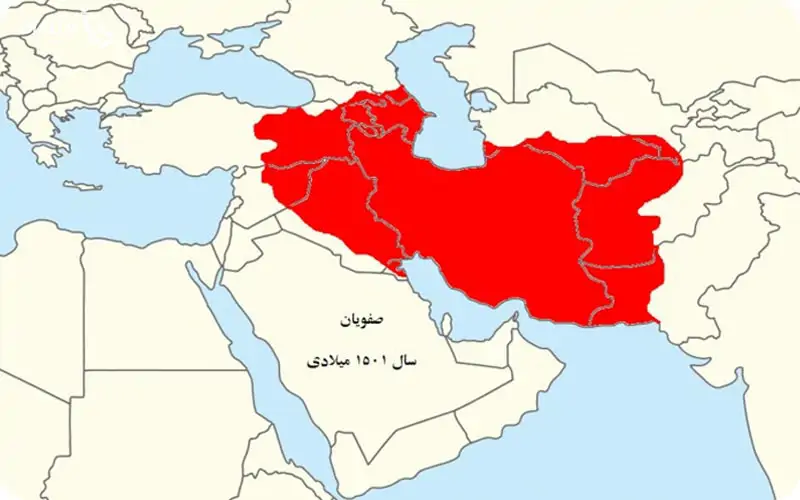 نقشه ایران در زمان صفویان