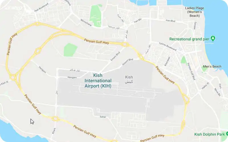 جاده جهان کیش روی نقشه