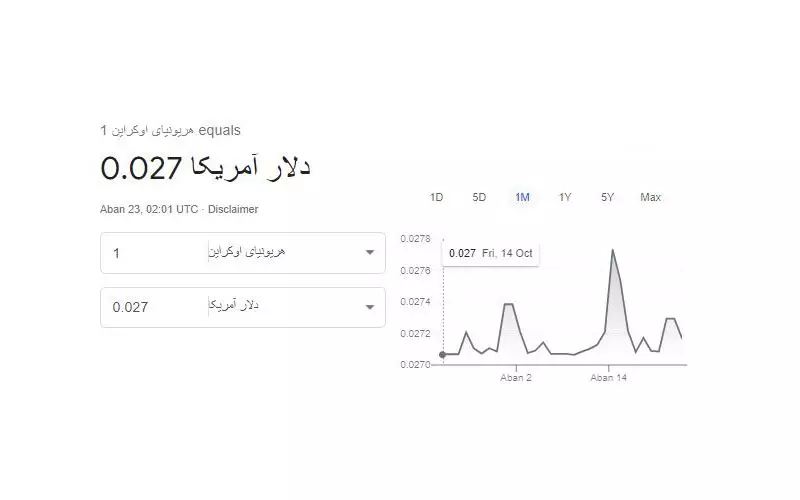 پول اوکراین به دلار