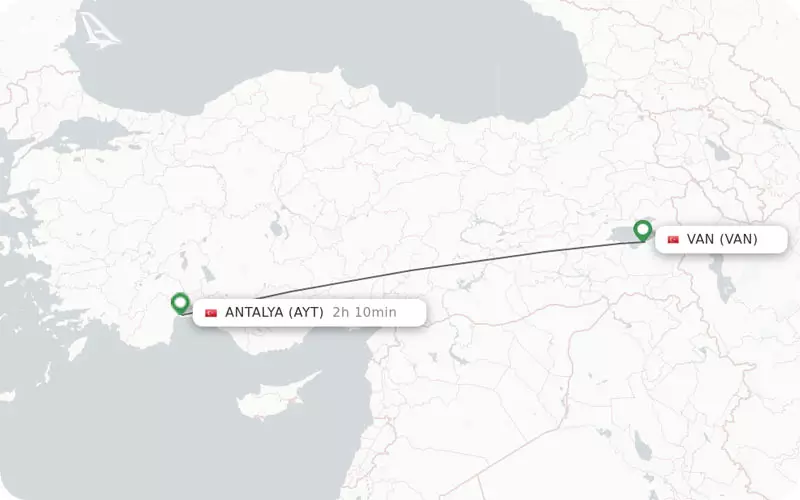 فاصله وان تا آنتالیا