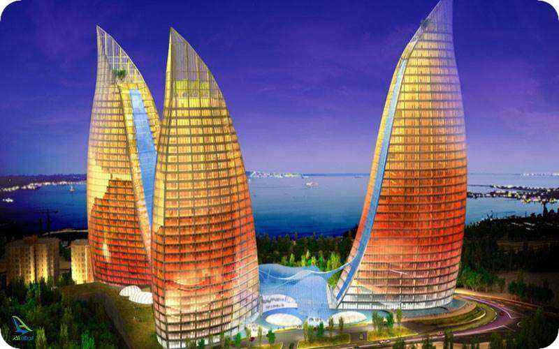 برج های شعله ای باکو