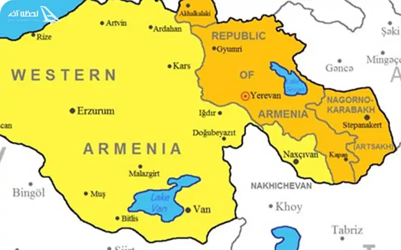 نقشه ارمنستان نقشه ارمنستان و کشورهای اطراف آن