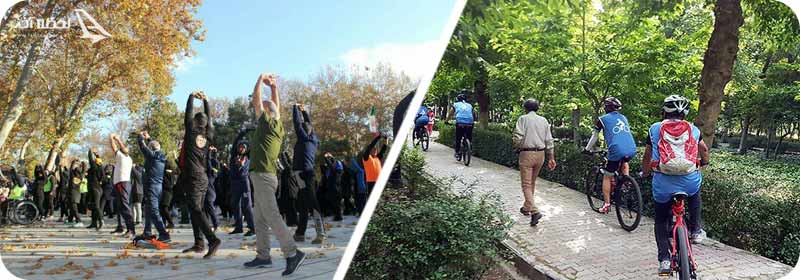 دوچرخه سواری در پارک شهر