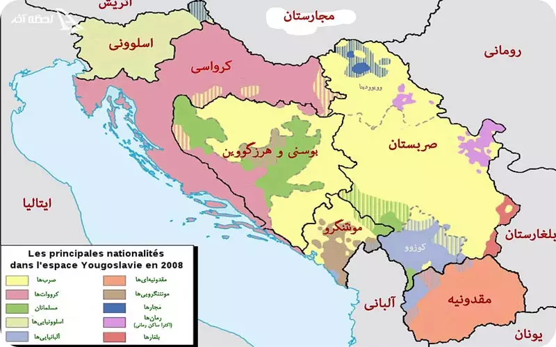نقشه کشور کرواسی به فارسی