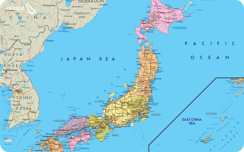 نقشه کشور ژاپن نقشه کشور ژاپن