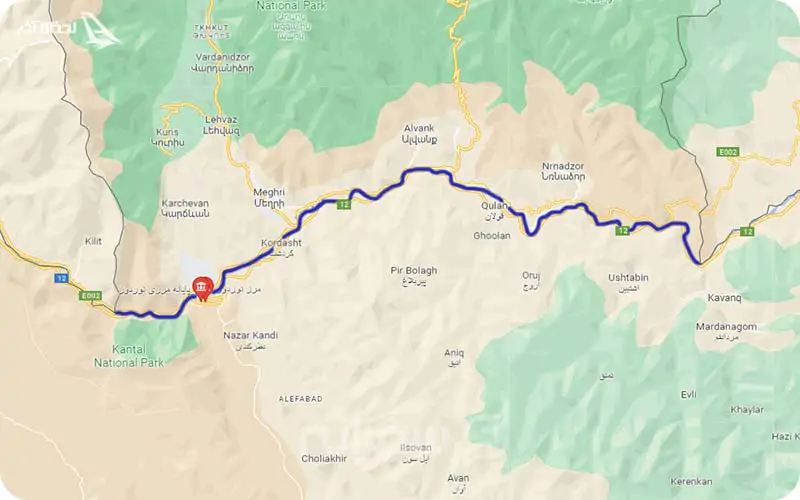نقشه مرز ارمنستان و ایران