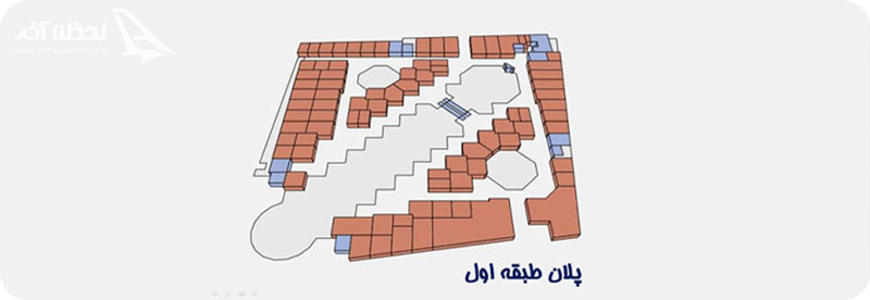 پلان طبقه اول مرکز خرید تیراژه