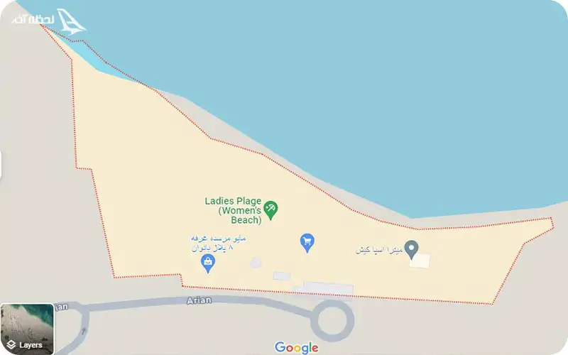 نقشه پلاژ بانوان کیش