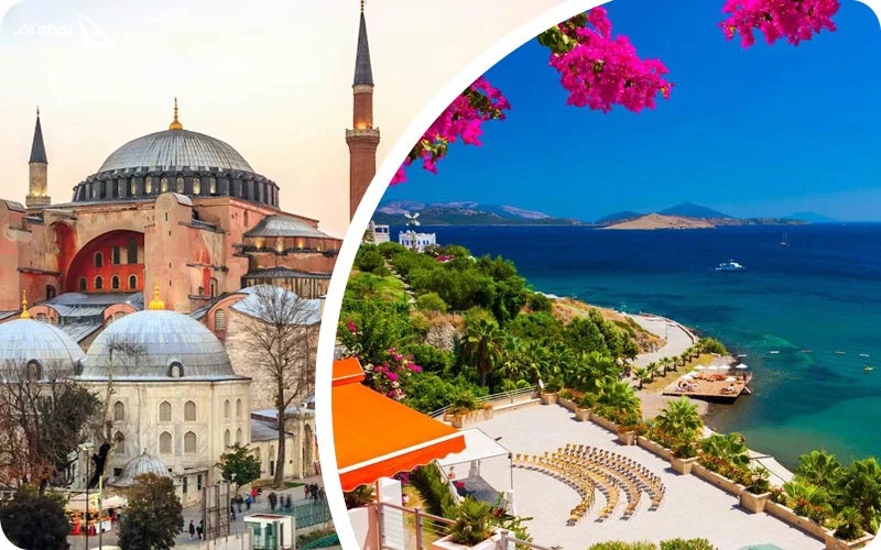 فاصله بدروم تا استانبول