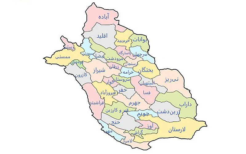 نقشه استان فارس نقشه استان فارس