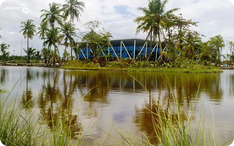 جزیره هیتادلو پوشیده از پوشش گیاهی انبوه و مردابهای جزیره هیتادلو