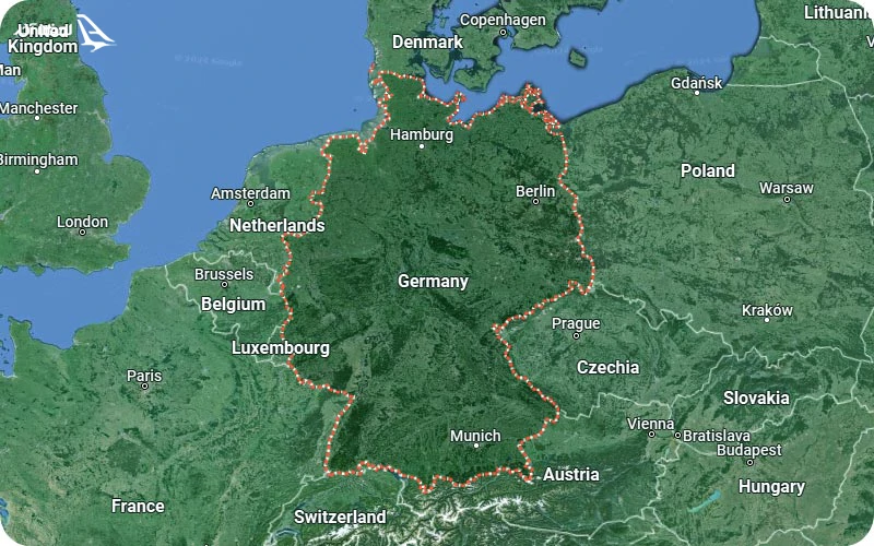 نقشه جغرافیایی آلمان نقشه جغرافیایی آلمان