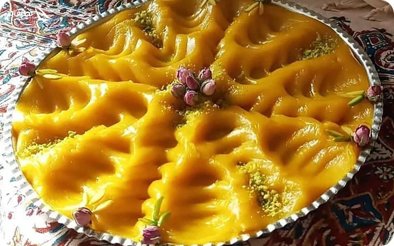 حلوا زرده همدانی: فرنی طلایی با طعم خوشمزه حلوا زرده همدان