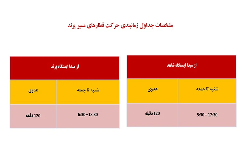 ساعت کاری خط انشعابی شهر پرند ساعت کاری خط انشعابی شهر پرند؛ شاهد - پرند