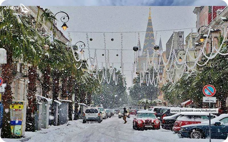آب و هوای باتومی در زمستان؛ بارا باران شدید