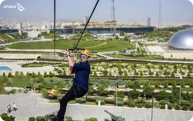 هیجان در دل طبیعت با زیپ لاین پارک طالقانی زیپ لاین پارک طالقانی