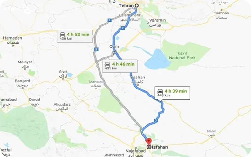 فاصله اصفهان تا تهران فاصله اصفهان تا تهران