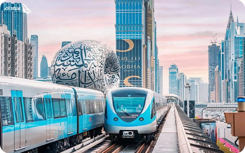 از فرودگاه شارجه به دبی با مترو مترو؛ جدیدترین روش حمل و نقل از فرودگاه شارجه به دبی