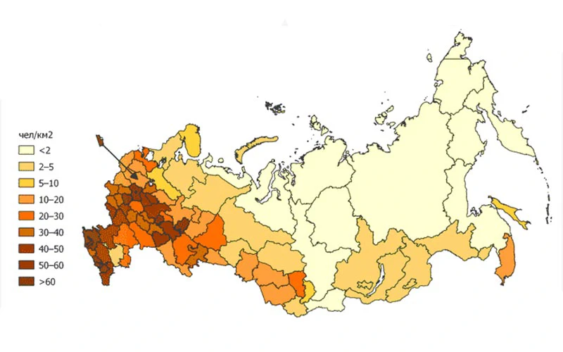 نقشه مساحت روسیه مساحت کشور روسیه