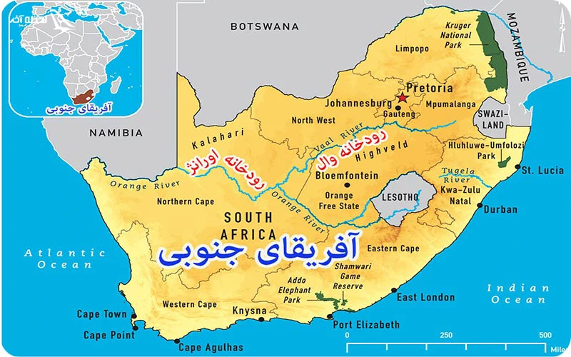 تصویر نقشه آفریقای جنوبی نقشه آفریقای جنوبی