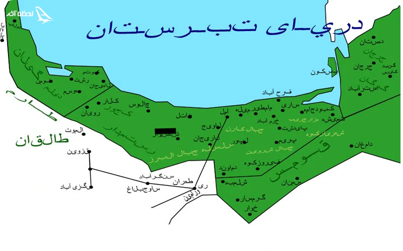 نقشه استان مازندران در طول تاریخ نقشه استان مازندران در طول تاریخ