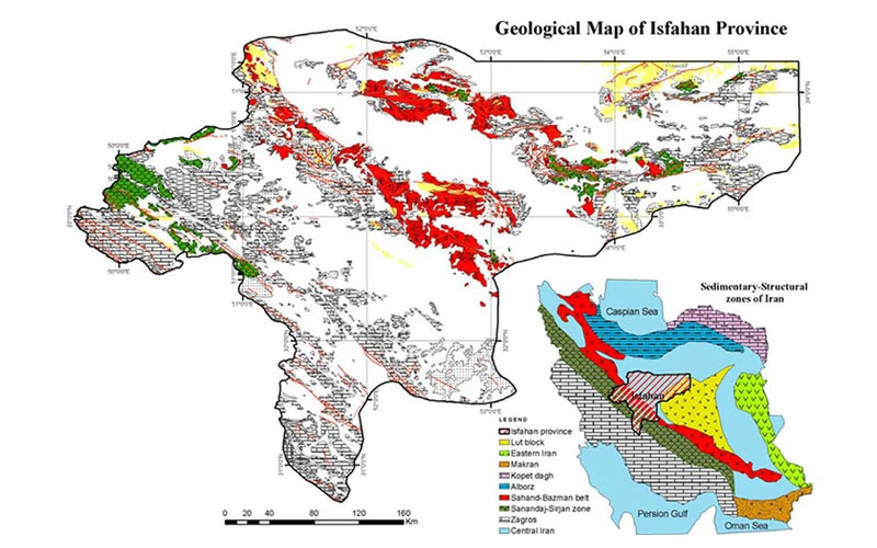 نقشه جغرافیایی اصفهان نقشه جغرافیایی اصفهان