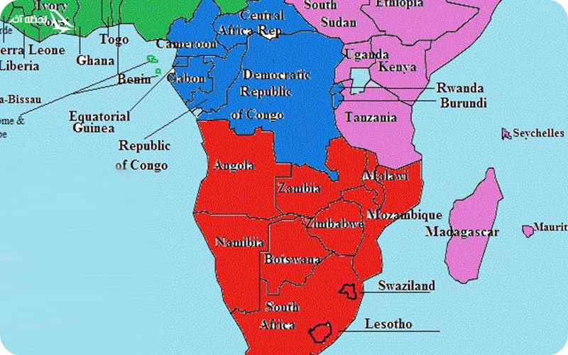 تصویر نقشه جنوب آفریقا عکس نقشه جنوب آفریقا