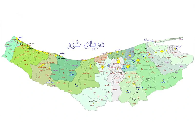 نقشه شمال ایران نقشه شمال ایران