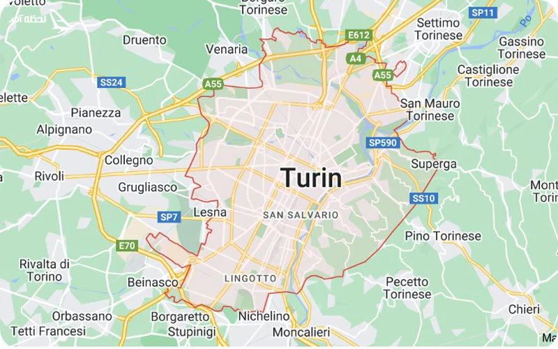 نقشه شهر تورین ز