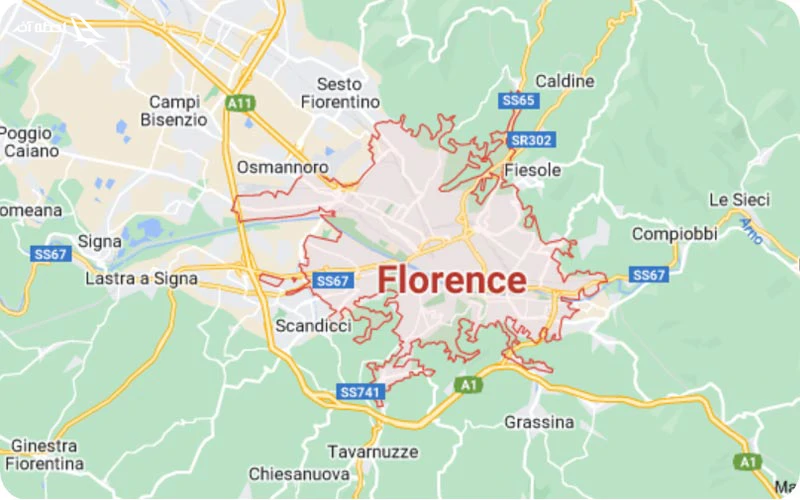نقشه شهر فلورانس  نقشه شهر فلورانس ایتالیا