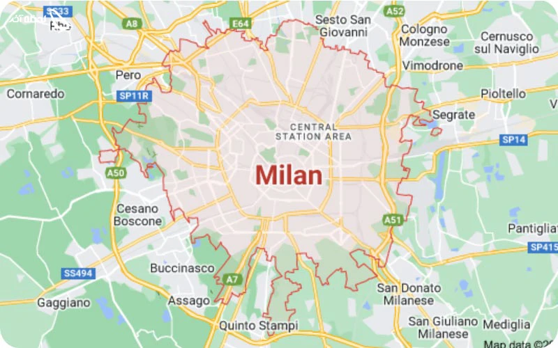 نقشه شهر میلان نقشه شهر میلان ایتالیا