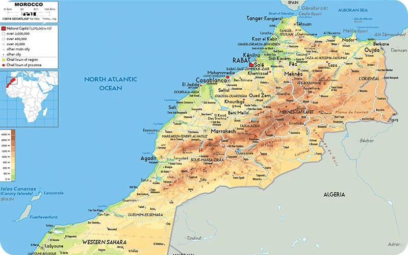 تصویر نقشه مراکش در آفریقا نقشه مراکش در آفریقا