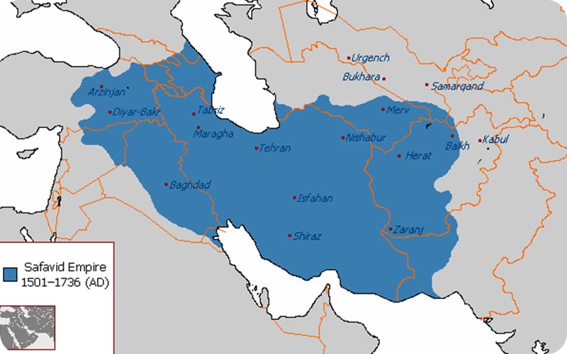 نقشه ایران در دوره صفویه