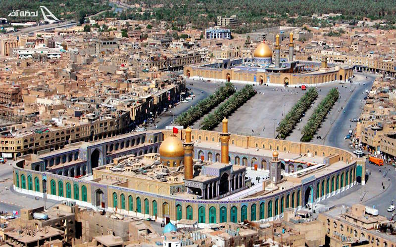عکس هوایی حرم امام حسین و حضرت عباس