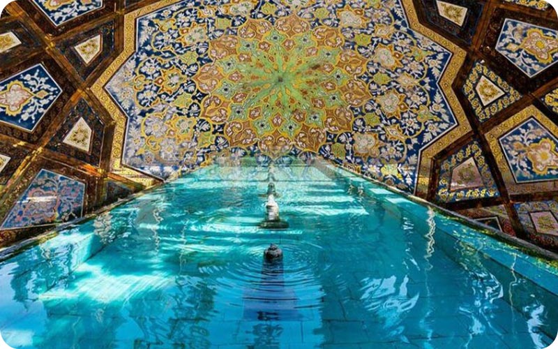 کاشی کاری شگفتانگیز حمام فین کاشان